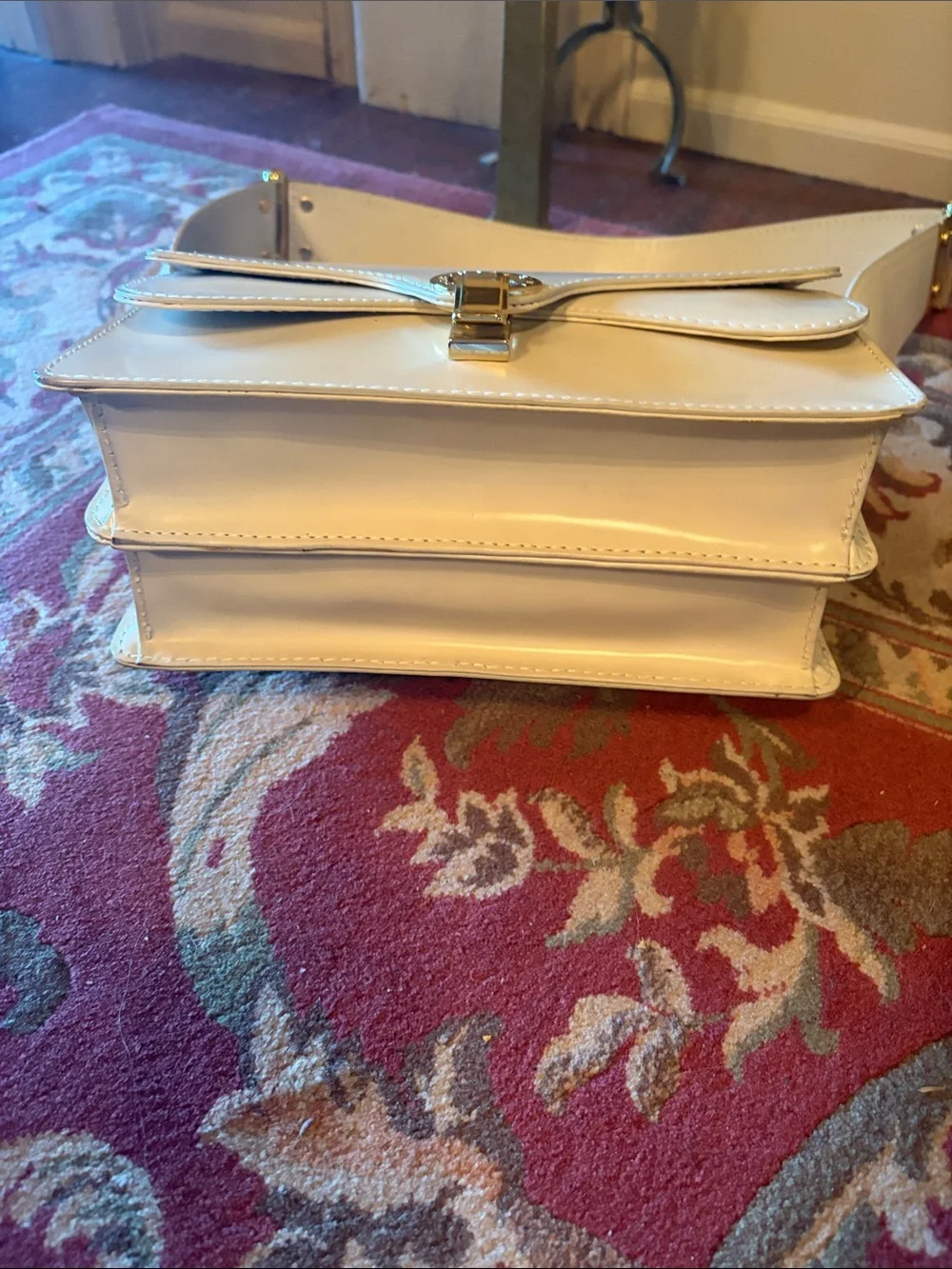 Marc Jacobs Cream Leather Top-Handle Satchel with Gold Hardware